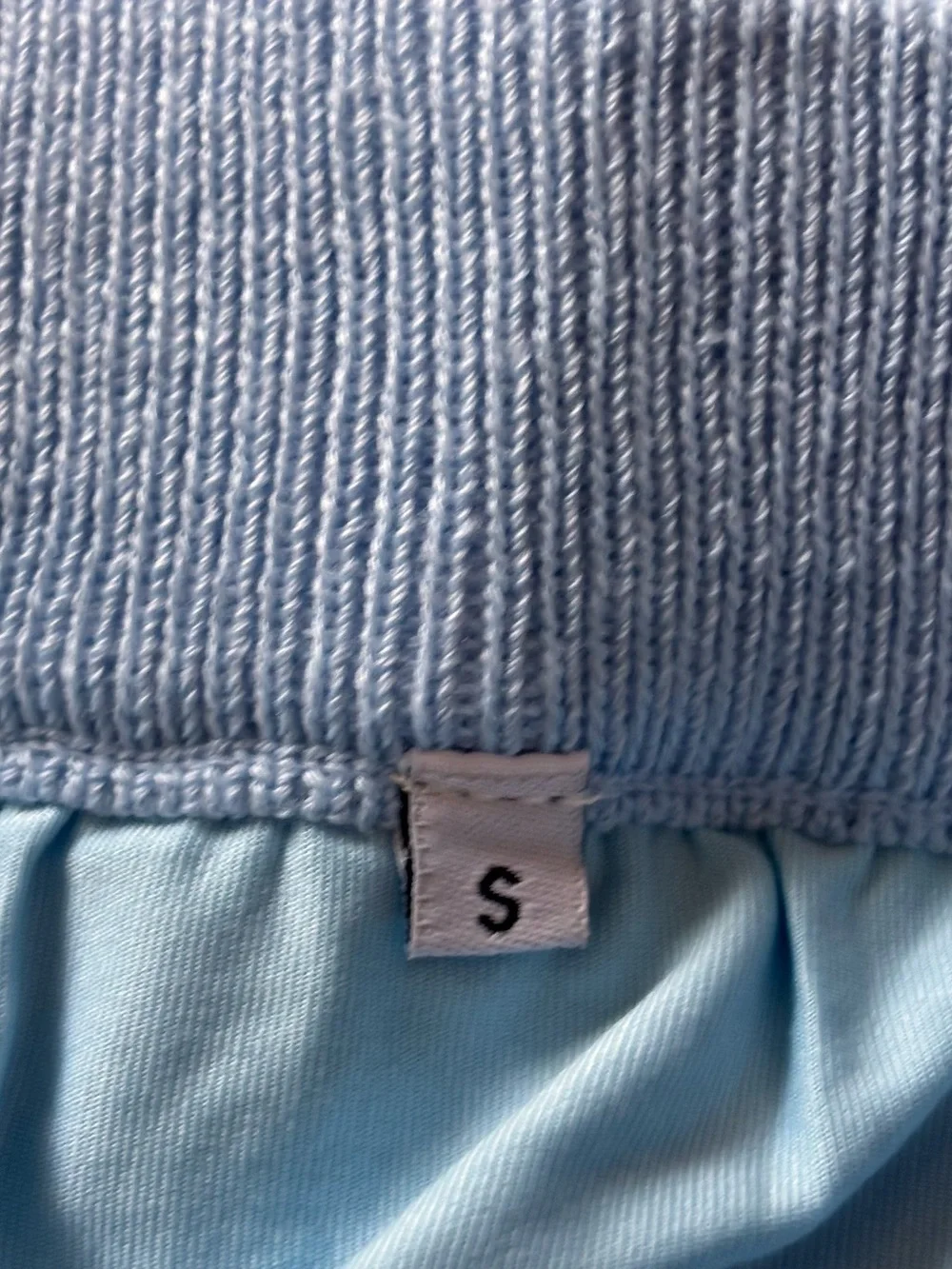 Light Blue Knit Two-Piece Crop Top and Skirt Set size S